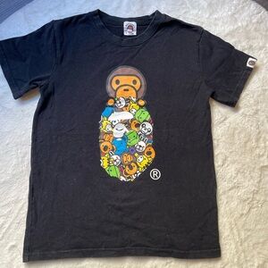Bape Kids Black T-Shirt baby Milo shirt